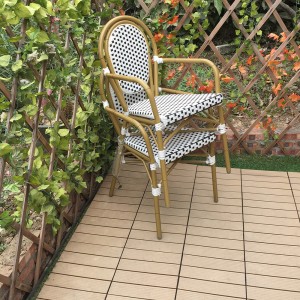 Krzesło rattanowe z aluminiową ramą ogrodową w stylu francuskim na świeżym powietrzu