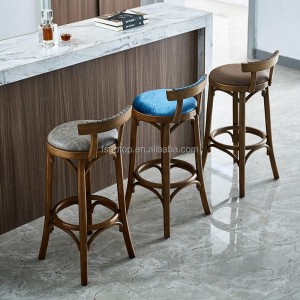 Nordic Solid Wood High Stools Bar Stool Imba Yemazuvano Minimalist Bar Chairs