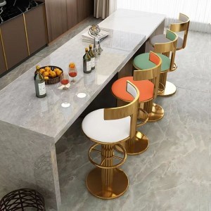 Chaise haute de luxe de tabouret de bar d'or chromée par cadre moderne d'or pour des meubles de barre