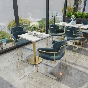 Ensemble de meubles de table de restaurant en marbre de style moderne