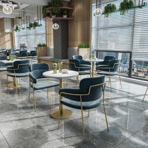 Moderna stila marmora restorāna galda mēbeļu komplekts