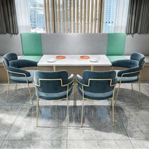 Modernaus stiliaus marmurinio restorano stalo baldų komplektas