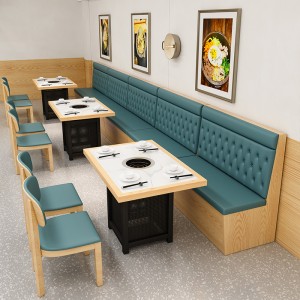 Kohandatav puidust laud ja tool Cafe Booth Restoranimööbel