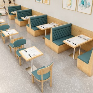 Kohandatav puidust laud ja tool Cafe Booth Restoranimööbel