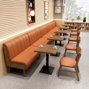 Wholesale Leather Wooden Frame Restaurant Corner Booth