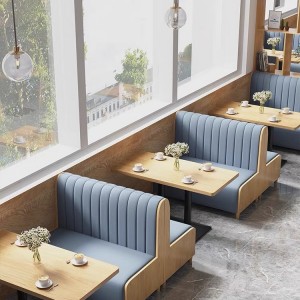 रेस्टुरेन्ट फर्नीचर डिजाइन सोफा बार बूथ सीट डाइनिंग टेबल सेट