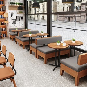 ບູດຮ້ານອາຫານ Sofa Combination Coffee Shop ໂຕະແລະຕັ່ງຊາ