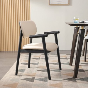 Nordisk stil svart designer Solid Wood Arm Chair