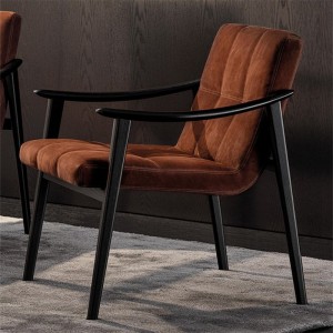 Cadeira de brazos de madeira maciza para sala de estar moderna