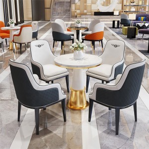 Personalização de mesa e cadeiras de couro moderno conjunto de móveis de restaurante de hotel