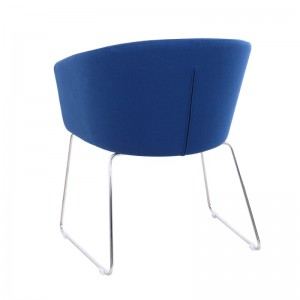 Blue Velvet Fabric Upholstery Arm Chair