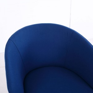 Blue Velvet Fabric Upholstery Arm Mwenyekiti