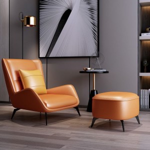 Lecer Interior Sala de estar Coiro Moderno Lounge Chair Mobles de hotel