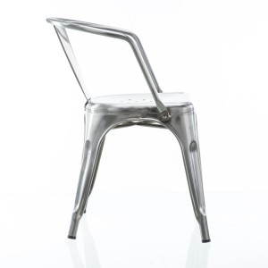 Galvanisert Clear Finish Tolix Stol Metal Arm Chair