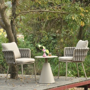 Venkovní zahradní nábytek na terasu ručně vyráběné tkané lano zahradní židle