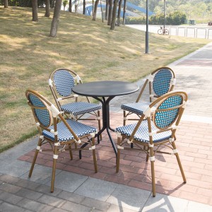 Garden Restaurant Furniture PE Rattan Wicker Chair အစုံပါ။