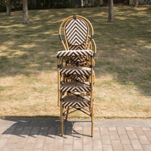 Outdoor restaurant Portable black rattan garden furniture Chair