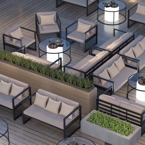 Valualumiiniumist mööbli aiaterrass sisehoovi restorani jaoks