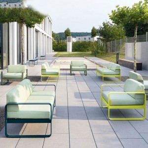 Macaron Courtyard Aluminium Āra dīvāns dārza mēbeles