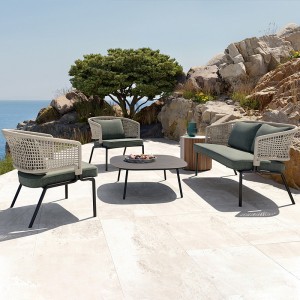 Outdoor Furniture Taman Tali Kursi Aluminium pigura Kursi Sofa