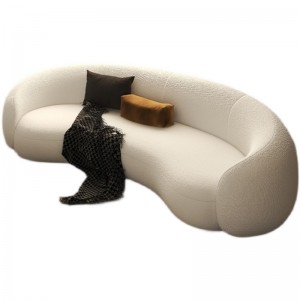 Italy Modern Style polyester sherpa Fabric Arc Julep Sofa, Banana sofa 3 seater