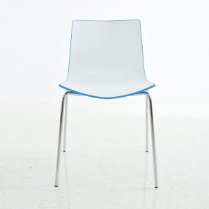 3D krāsu dizains Plastmasas sēdeklis Hromēta tērauda Krēsls