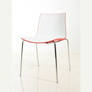 3डी रंग डिजाइन प्लास्टिक सीट क्रोम स्टील कुर्सी