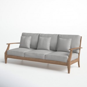 Sofà in legnu di teak per mobili di giardinu di l'hotel sedia divano esterno