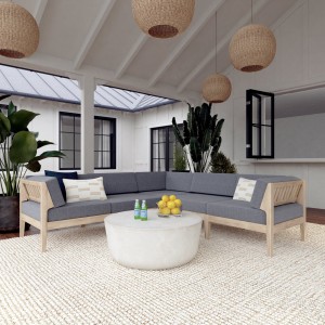 Hagemøbler i teak basseng hage tre utendørs stoff teak sofa