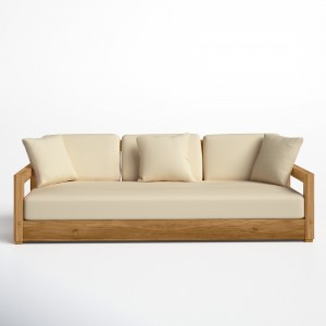 Canapé de loisirs en plein air de repose-pieds en bois de teck de loisirs de jardin