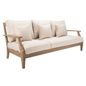 Sofá de madeira de teca para cadeira de móveis de jardim de hotel sofá ao ar livre