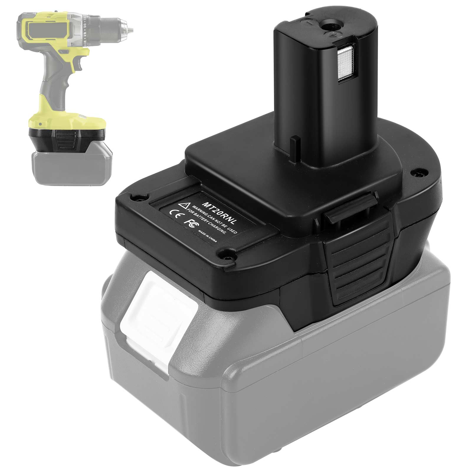 Hot New Products China 18V to 20V Lithium Power Tool Battery Adapter for Ryobi Mt20rnl Power Tools Battery