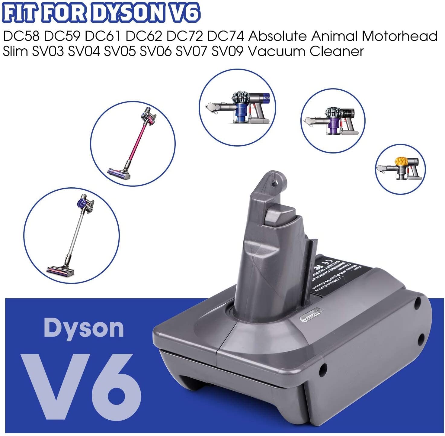Dyson V6 Battery Adapter for Makita 18V Lithium Battery Converted