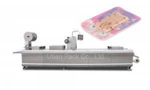 automatic thermoforming vacuum food packing machine continuous stretch film vacuum  sealer equipment 