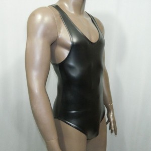 Waterproof Latex Spandex Men’s One-piece Swimsuit Corset Vest Tights