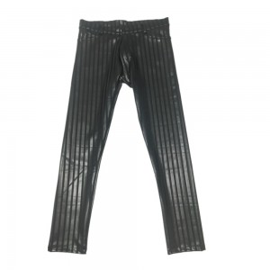 Winter Men’s Trousers Casual Plus velvet PU Striped Tights