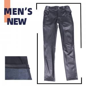 New Fashion Casual Pants Nk90 Men’s Sheepskin Tight Leather Pants Feet Pants