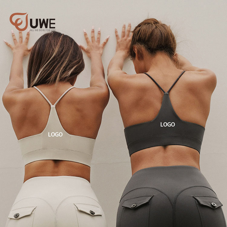 Sujetador de ioga con espalda en Y para mulleres Logo personalizado Suxeitadores deportivos de ximnasia de fitness Push Up
