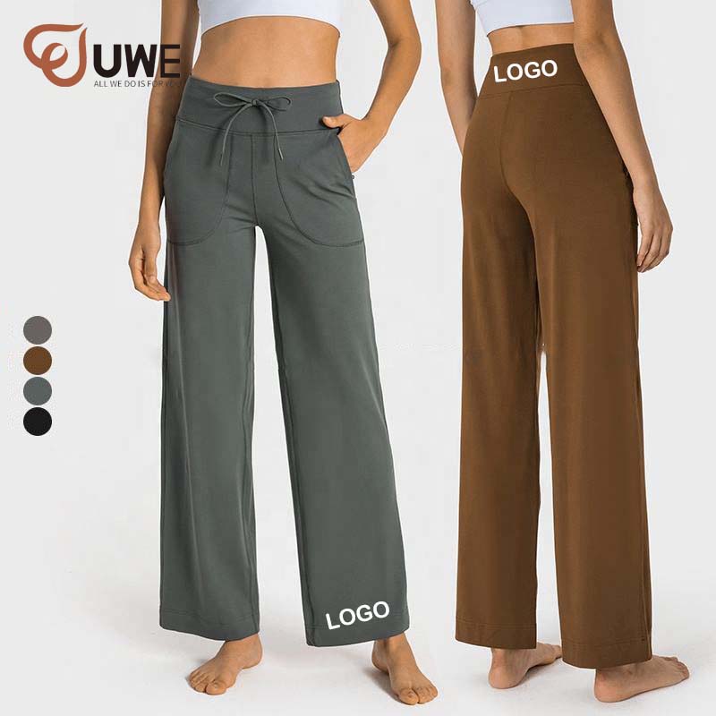 Панталони за йога с джобове с дизайн на шнурове