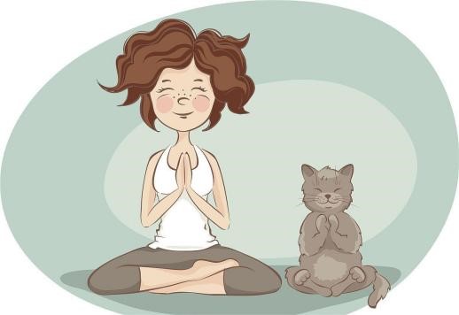 A postura de ioga orixinouse do comportamento dos gatos