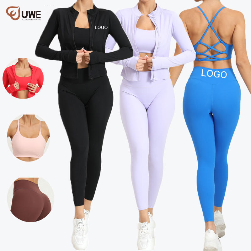 Yogaset Sport-bh Populär Fitness 3-delat set Yogakläder