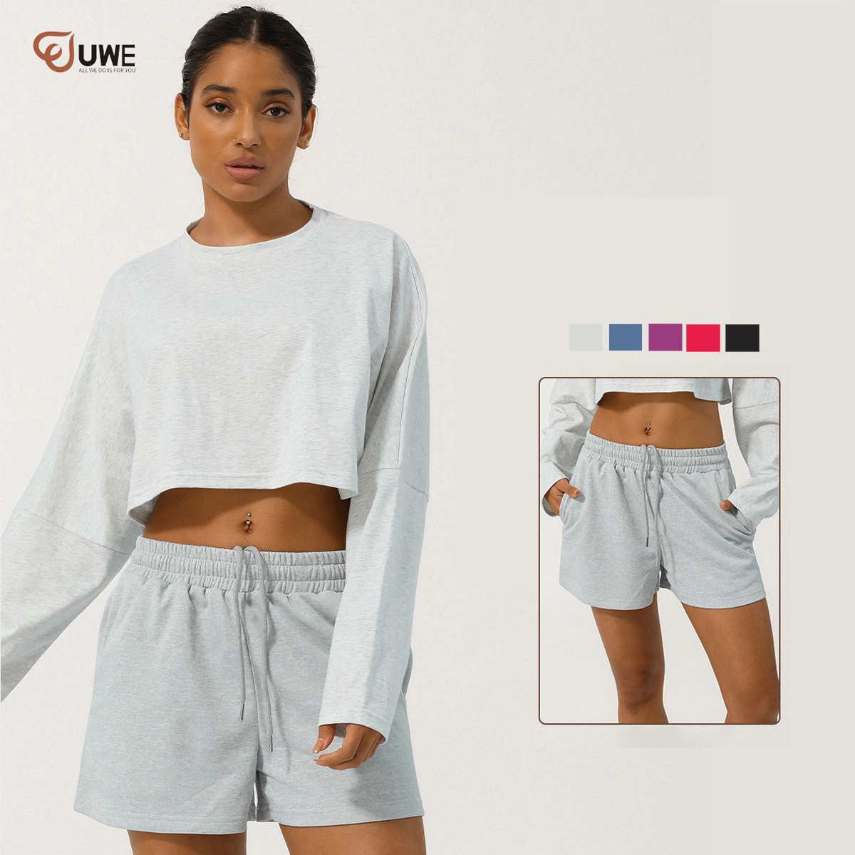 Neck Tops Pullover Cropped Geansaidh Sweaties 100% Cotton