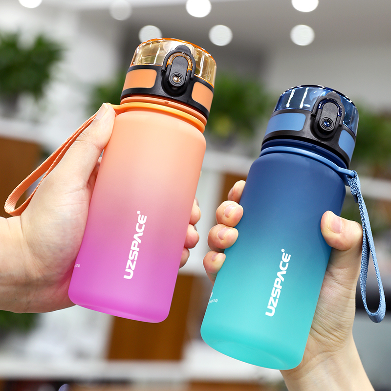 Wholesale UZSPACE 350ml Motivational Timer BPA Free Leakproof Water Bottle  With Time Marker Manufacturer and Supplier