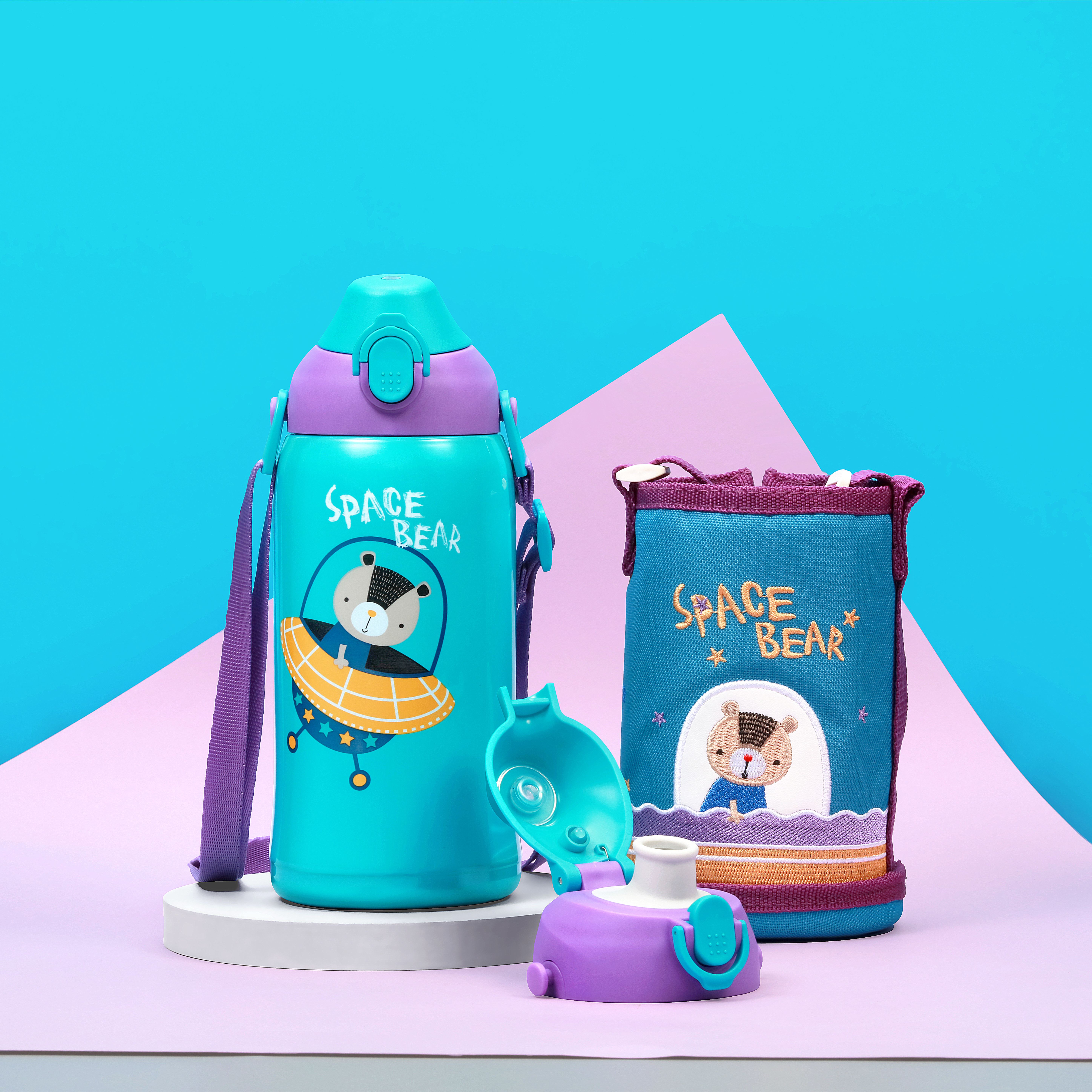 500ml Cute Thermal Water Bottle For Kids Children Dinosaur Thermos Mug With  Straw 316 Stainless Steel Leak-Proof Insulated Cup