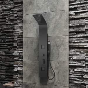 Bathroom Luxury Aluminum Body Jets Temperature Control Mixer Shower Panel