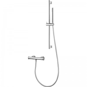 Bathroom Thermostatic Shower Mixer Sliding Bar Wall Mount Hot Cold Water Showering Faucet Temperature Control Valve