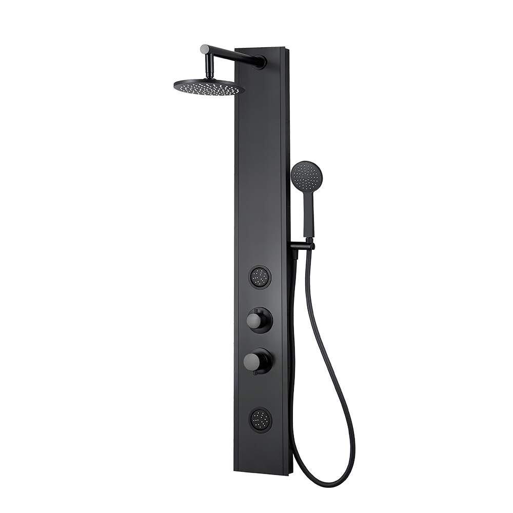 Rapid Delivery for Douche Shower Panel - Modern Black Stainless Steel Panel Shower Body Jets – Vogueshower