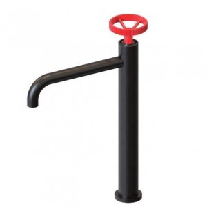 Vaguel Bathroom Black Industrial Solid Brass Deck Mounted slim Basin Mixer Faucet