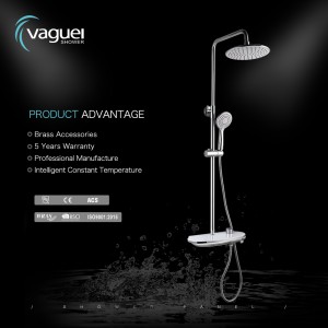 Vaguel Bathroom Shower Column Copper Shower Mixer Thermostatics