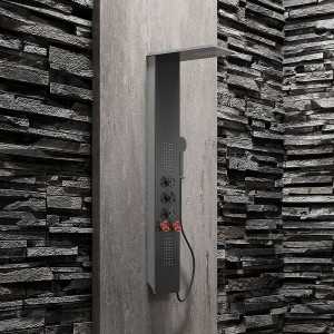 Vaguel Stainless Steel Aluminum Black Bath Room Shower Panel Column